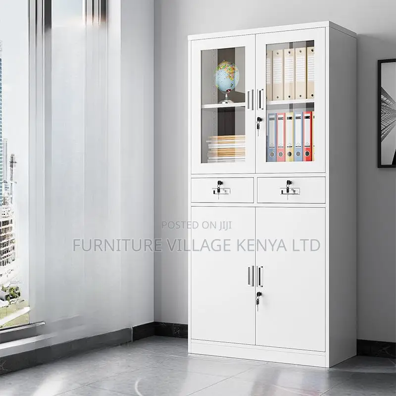 Office Cabinets; Half-Glass Steel Storage Cabinet