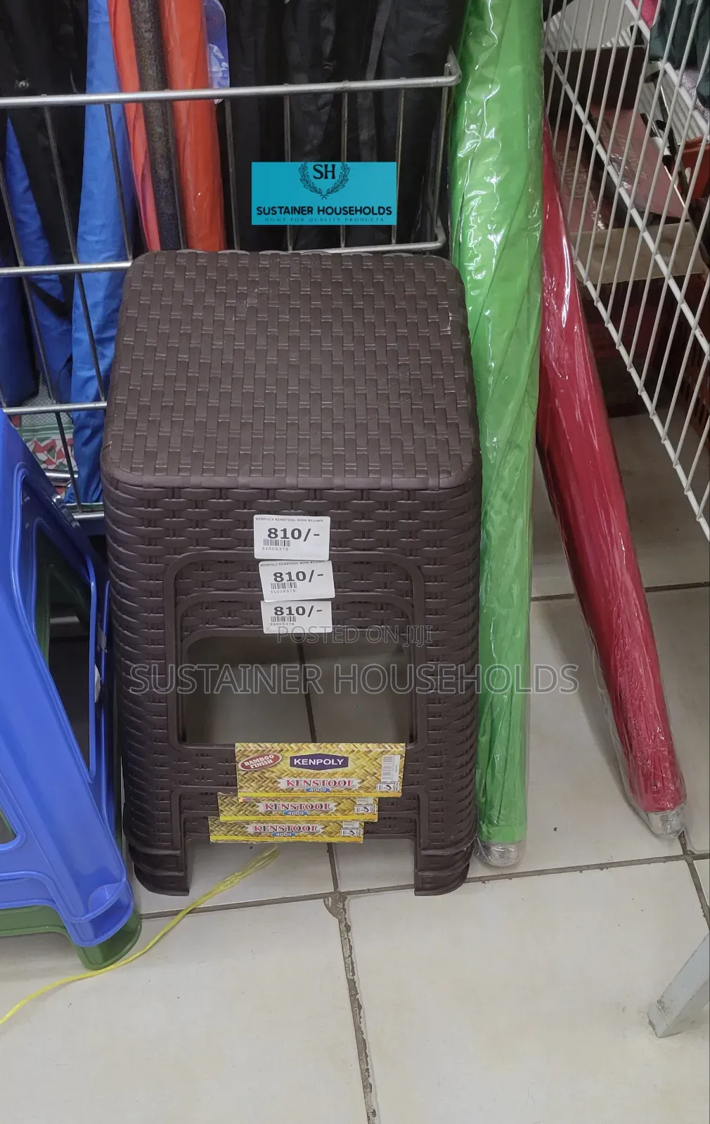 Plastic Stools, Bamboo Finish in Brown Now Available