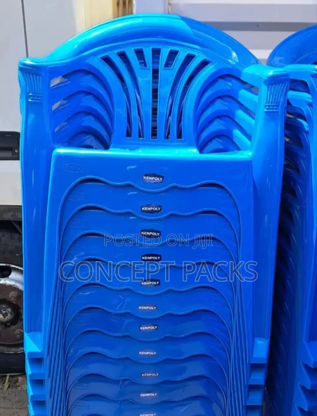5pcs Blue Kenpoly Chair With Arms