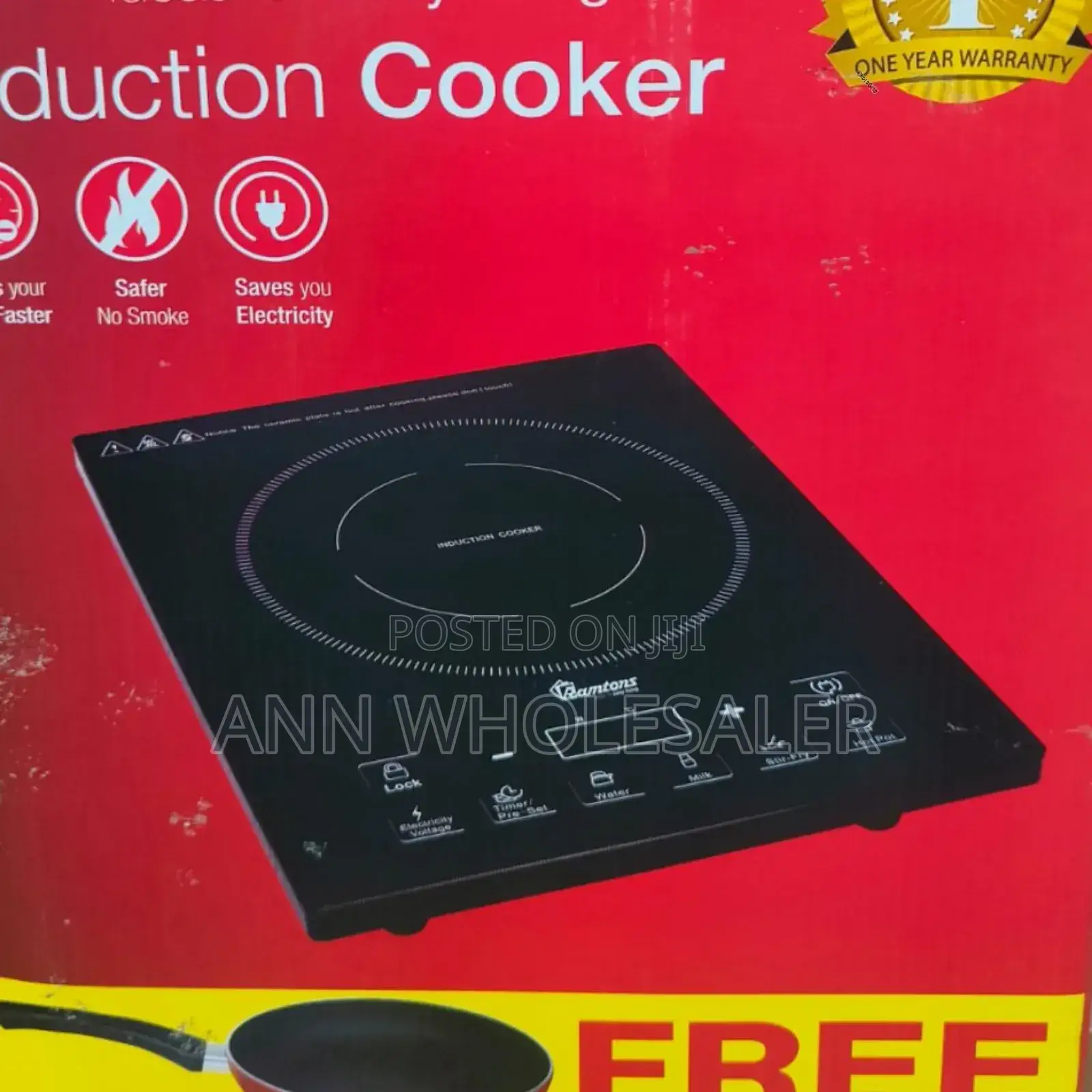 Ramtons Induction Cooker With Free Pan RM(1yr Warranty)