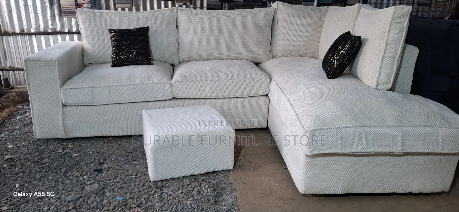 6 Seater With Black Throw Pillow