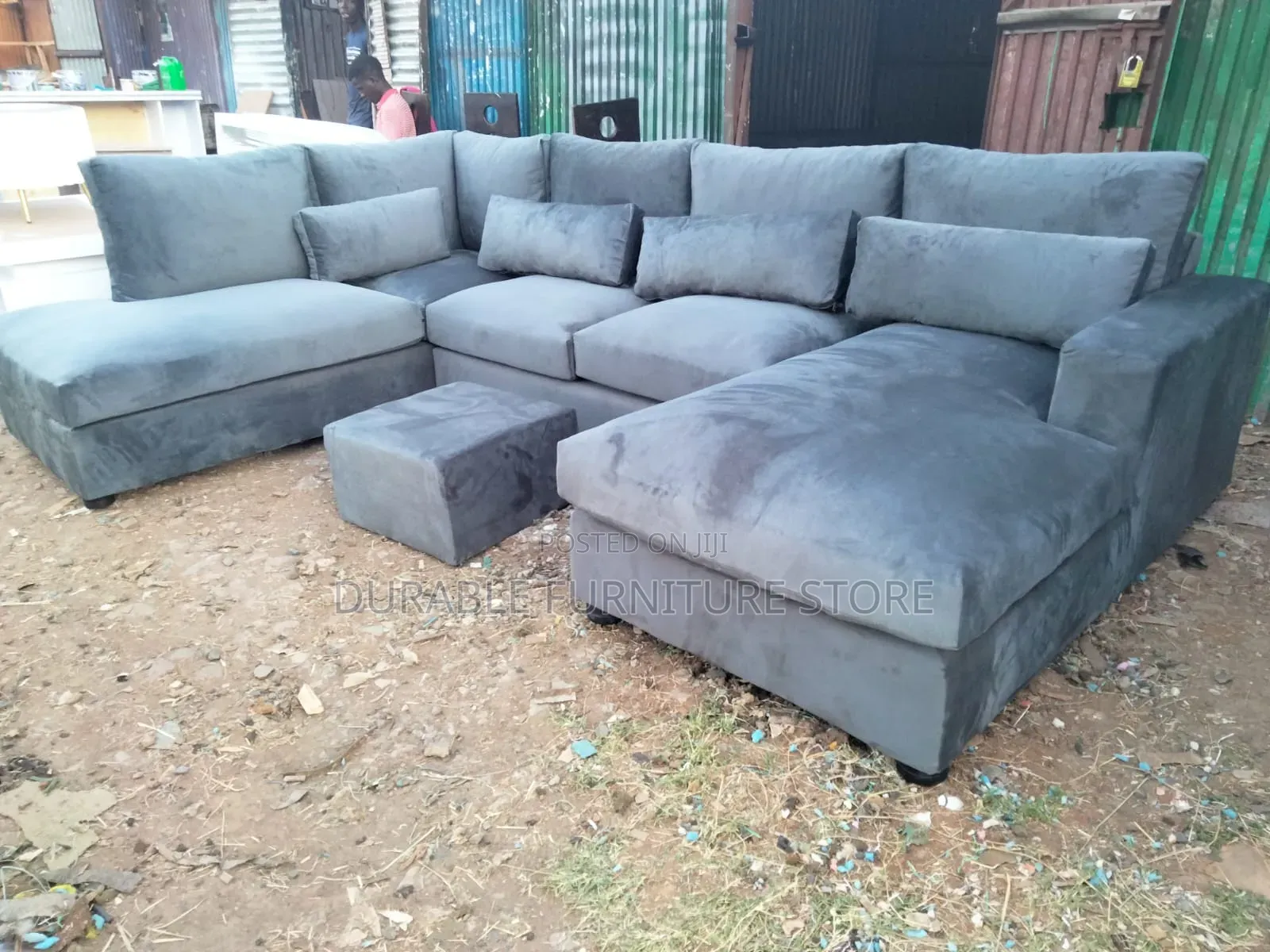 Grey U Shape Coach 9 Seater