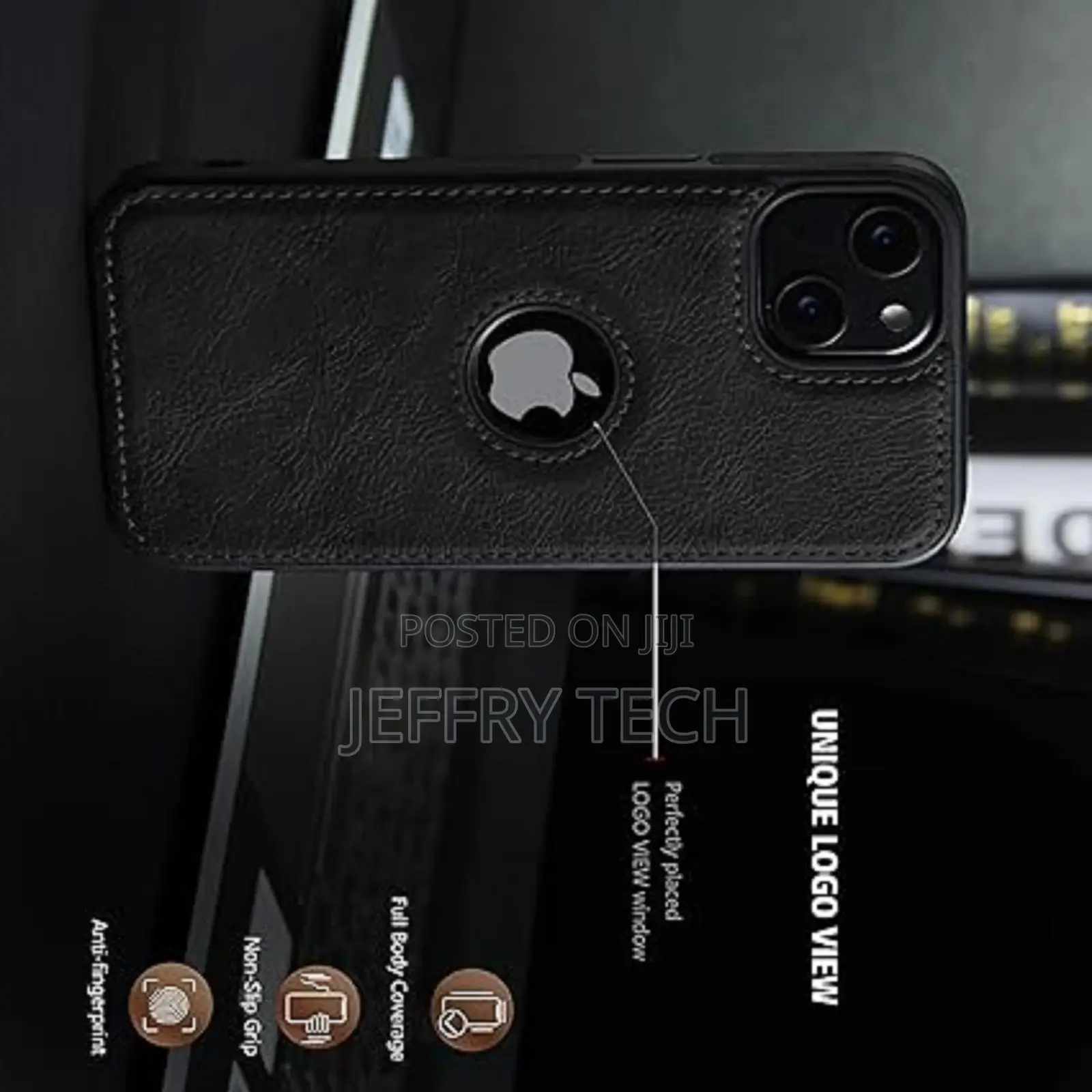 iPhone 16 (Flexible Pu Leather With Logo Cut Soft Touch Case