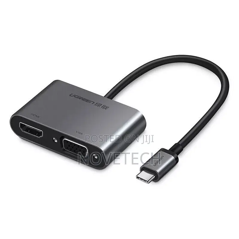 Type C Ugreen Usb-C to Hdmi+Vga Converter With Pd for Laptop