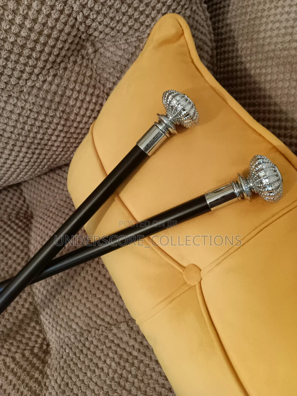 Men Functional Walking Sticks With Black Stem