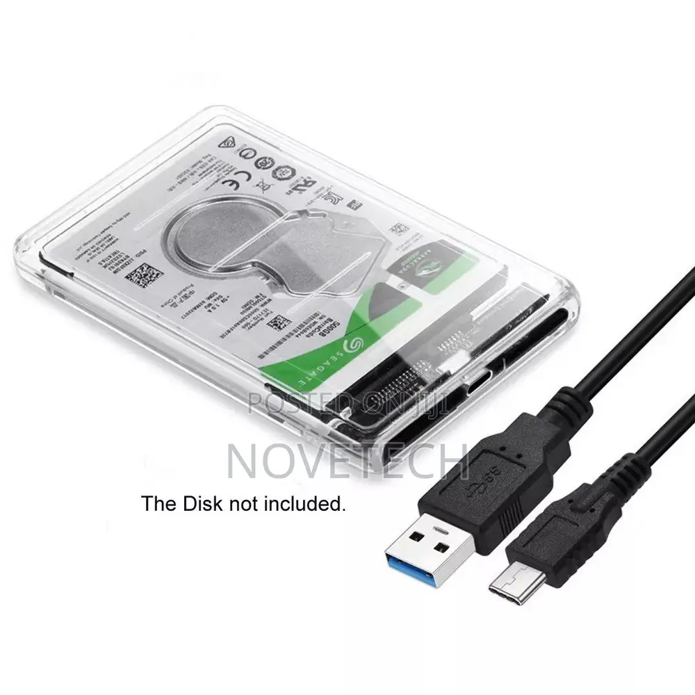 USB-C Transparent External HDD SDD 2.5 " USB 3.1 Enclosur