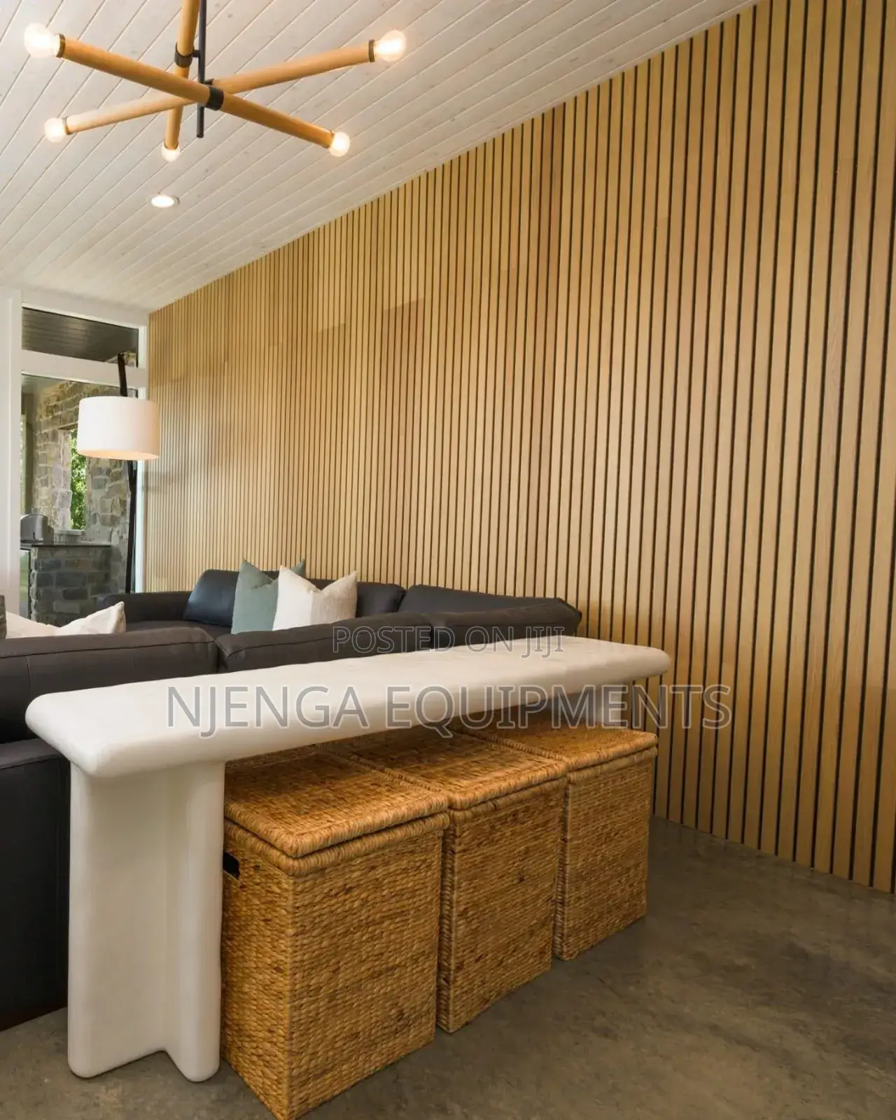 Brown Wpc Fluted Wall Panels