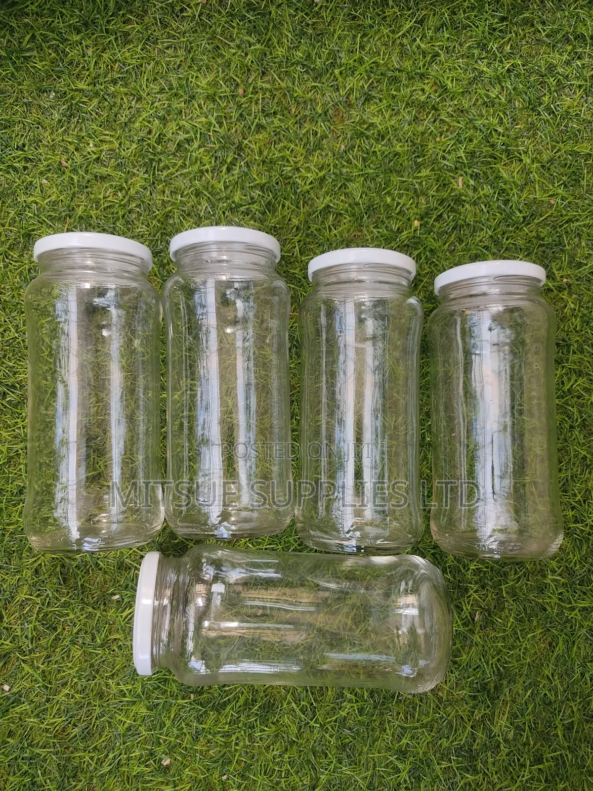 A Set of 30 Glass/Spice Jar 580ml With Metallic Black Kid