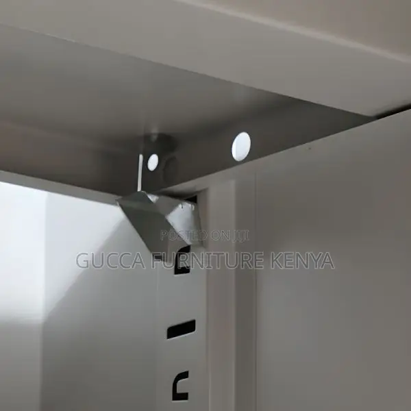 Cabinets:2-Door Metallic Display Cabinet With Safe