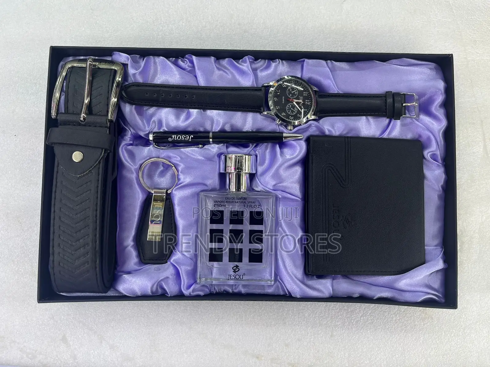 6 In 1 Black Leather Men Gift Set