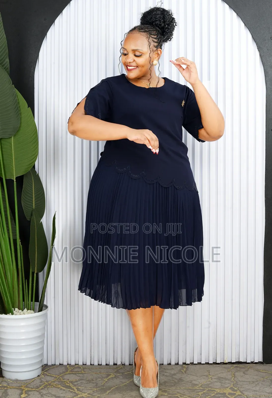 Plus Size Classy Black/Navy Blue 