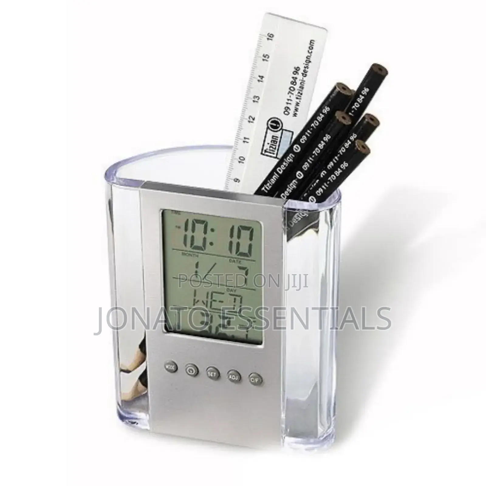 Digital Clock Pen Holder