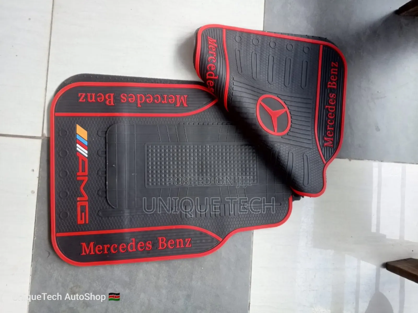 Black Red Mercedes Benz Floor Mat ( Luxury Protection)