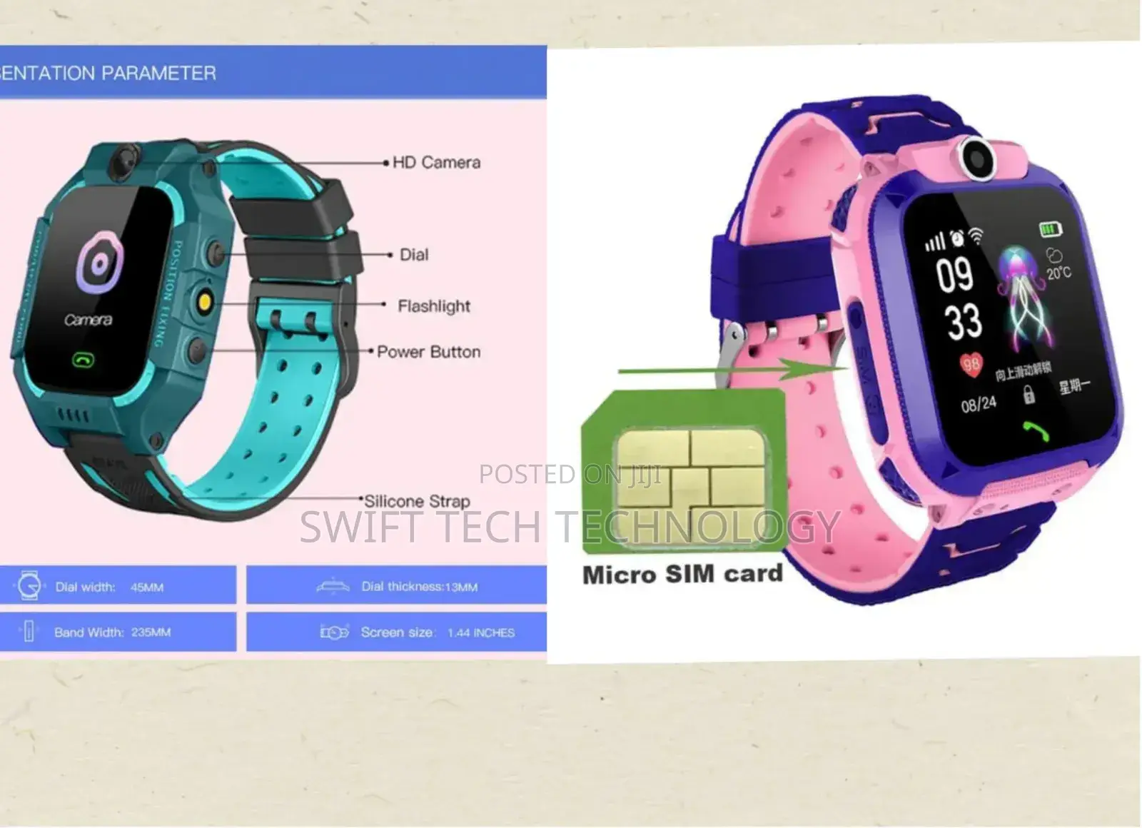Kids Smart Watch With Micro Sim Card
