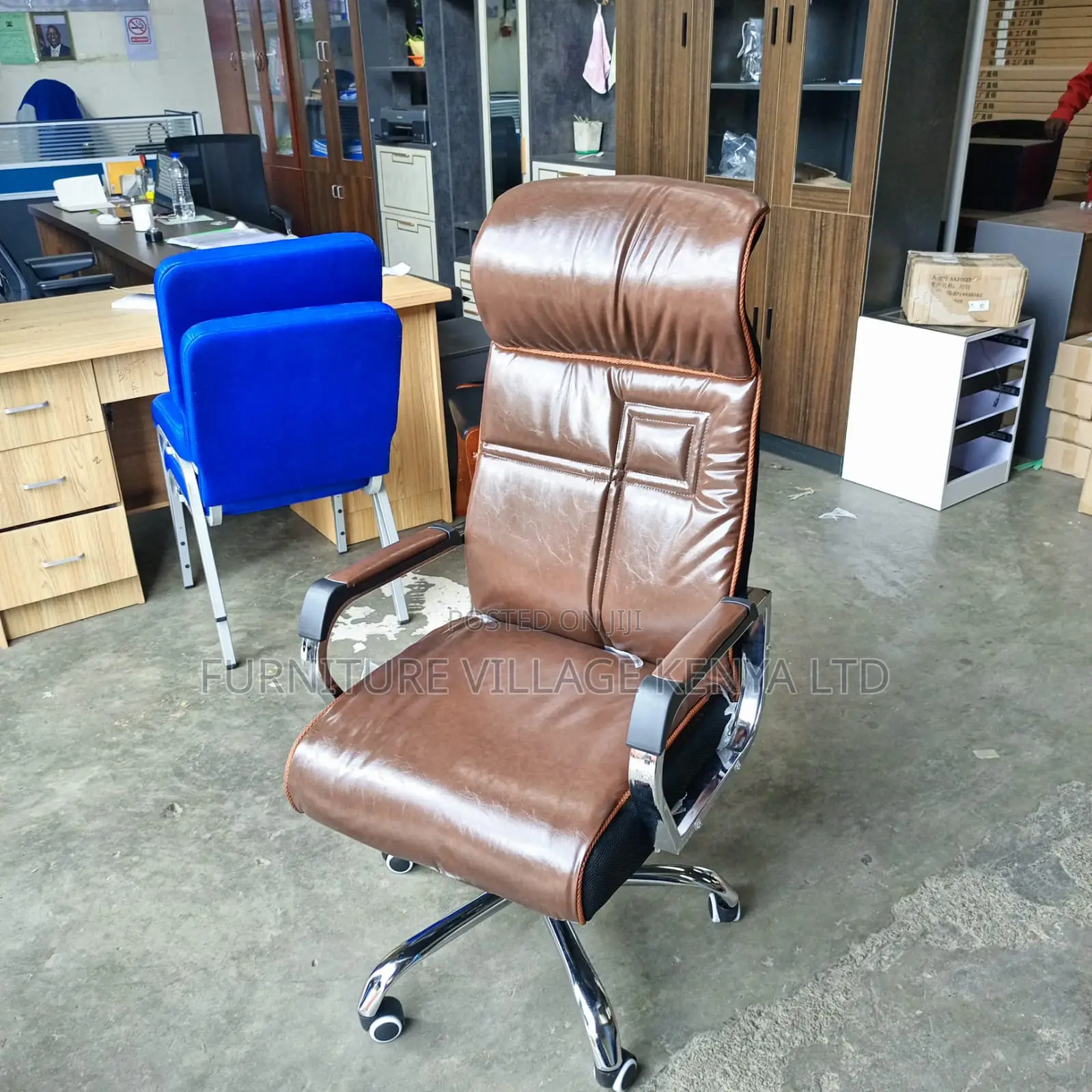 Brown Leather Executive Director's Chair