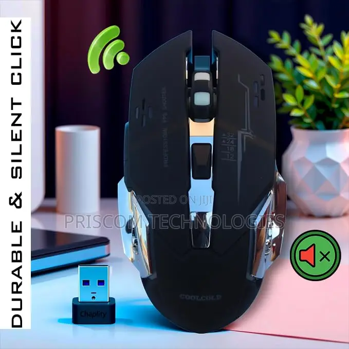 T-wolf Q13 Wireless Rechargeable Black Gaming Mouse