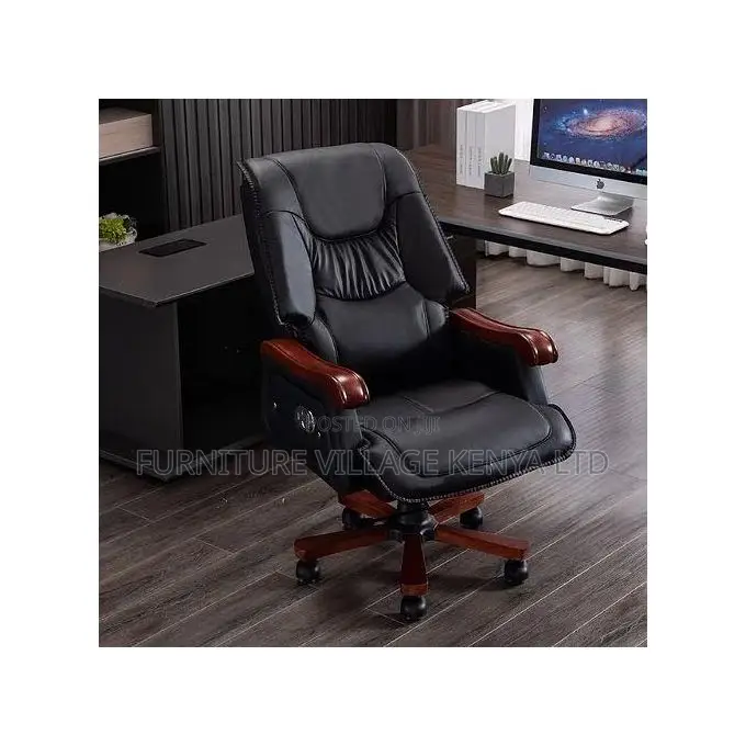 Office Seats; Executive Office Chair With Wooden Armrest
