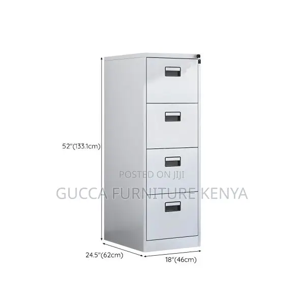 Cabinets: 4-Drawer Metal 18-Inch Vertical Filing Cabinet