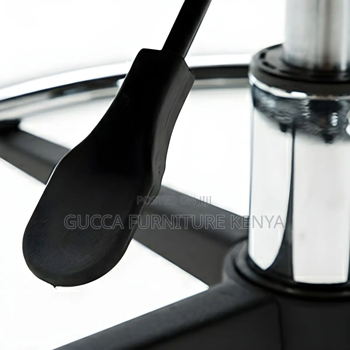 Home Chairs: Modern Sleek Black Faux Leather Round Stool