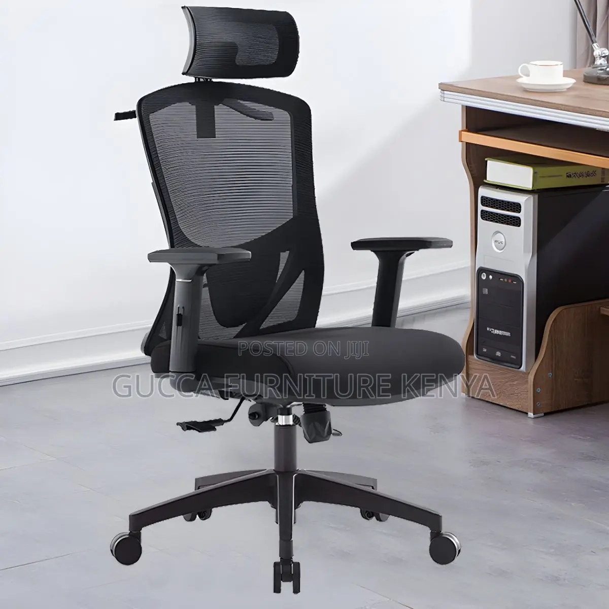 Office Chairs:Rotatable Black Mesh Desk Chair With Wheels
