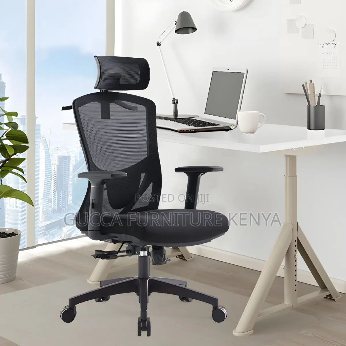 Office Chairs:Rotatable Black Mesh Desk Chair With Wheels