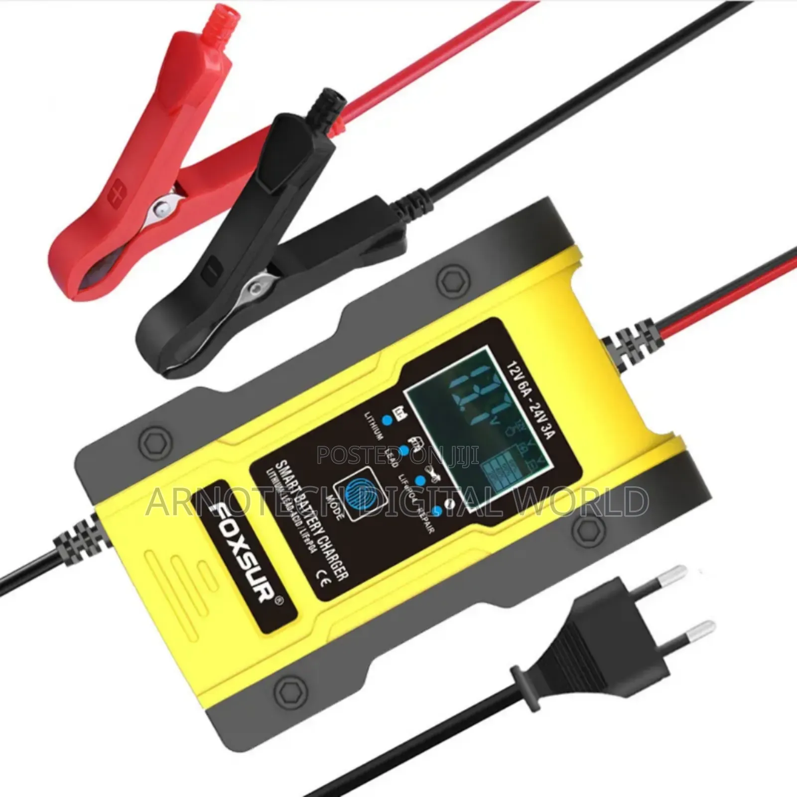 Portable Automatic Car Battery Charger 12v/24v Display
