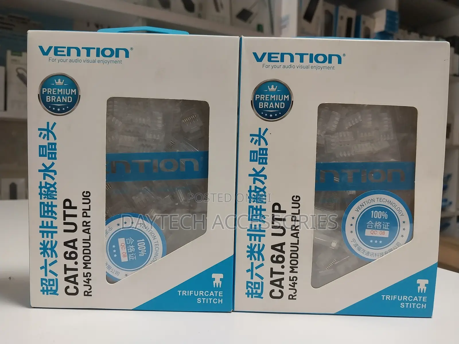 Vention Cat.6 Utp Rj45 Connectors – 100pcs Pack