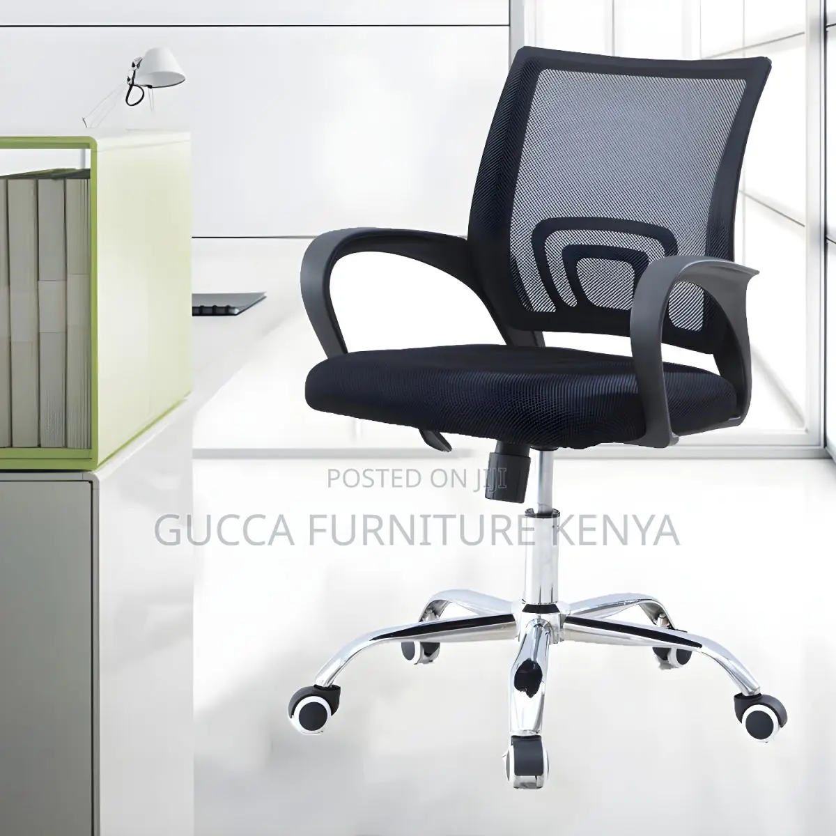 Office Chairs:Modern Steel Black Task Chair Fixed Arms
