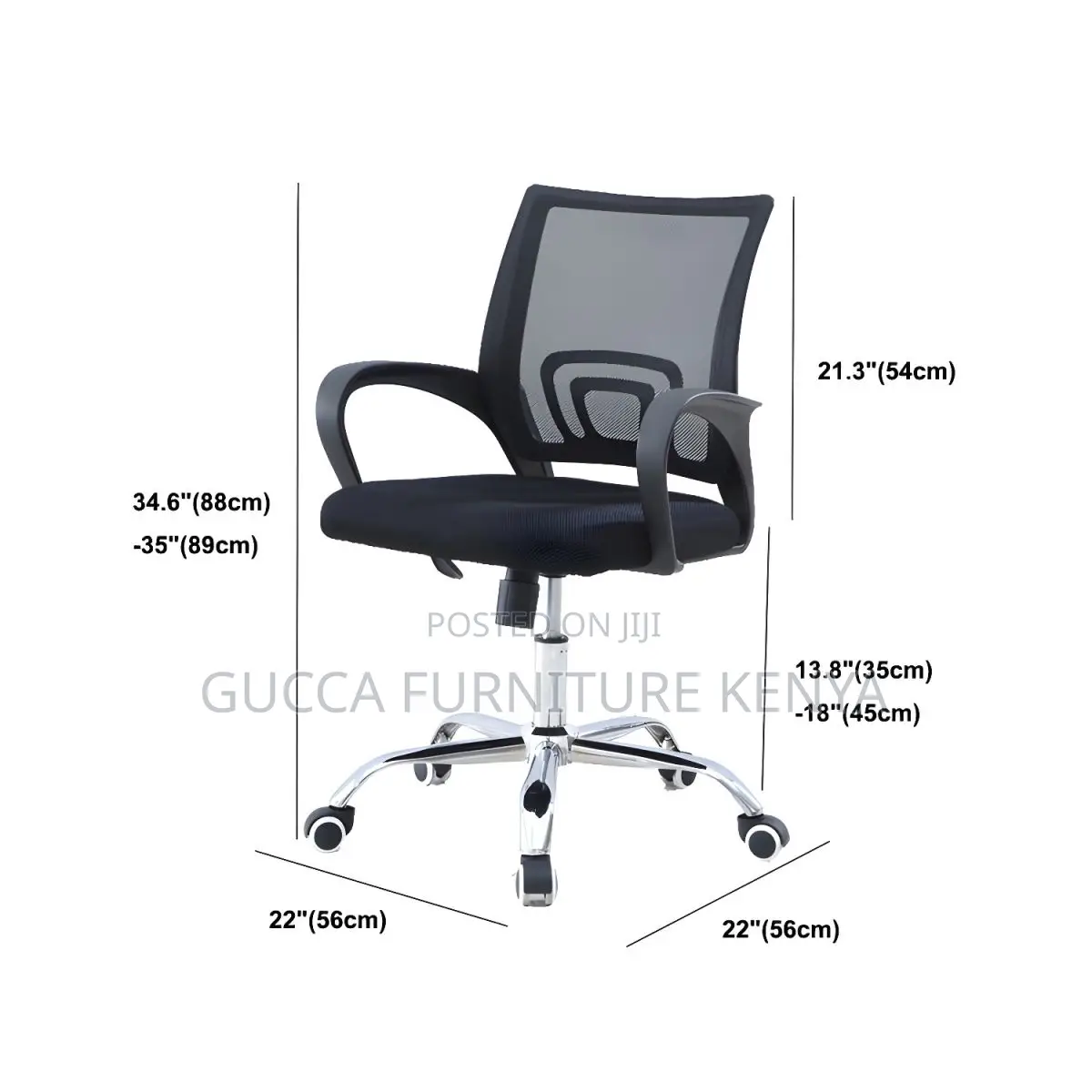 Office Chairs:Modern Steel Black Task Chair Fixed Arms