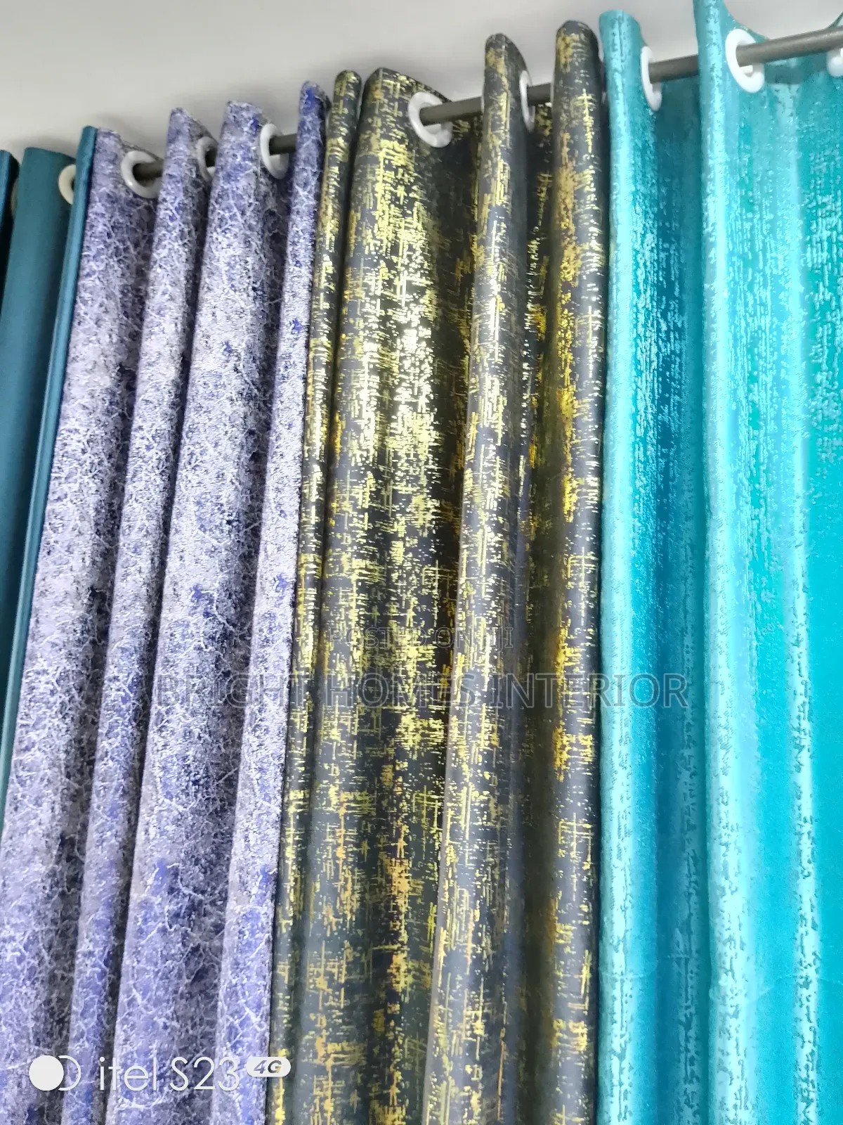 Black Gold Velvet Curtain Available
