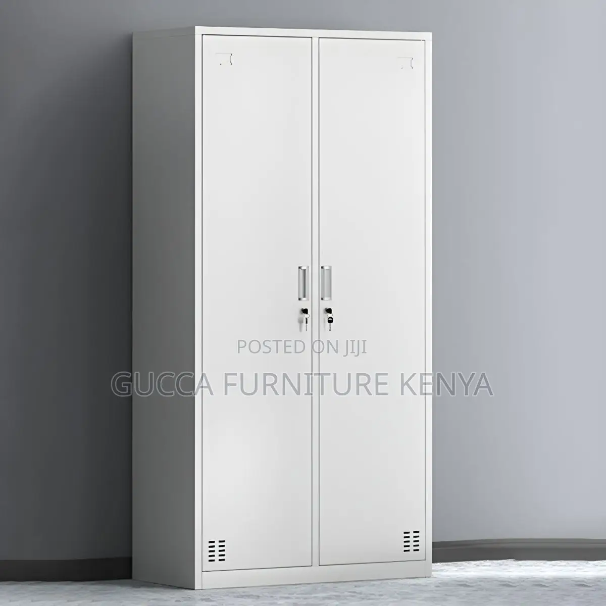 Cabinets:2-Door Metal Hinged Wardrobe Cabinet Office Home