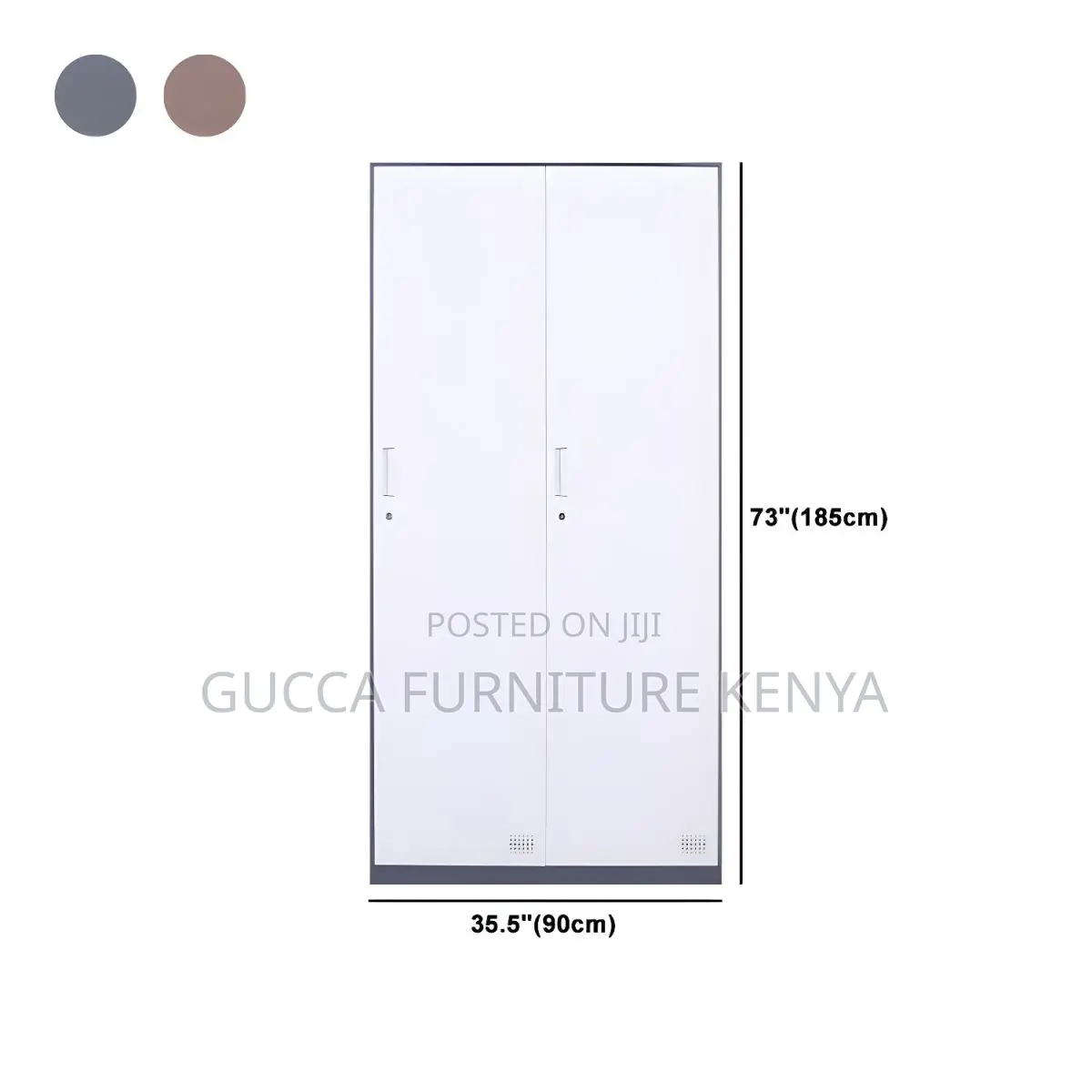 Cabinets:2-Door Metal Hinged Wardrobe Cabinet Office Home