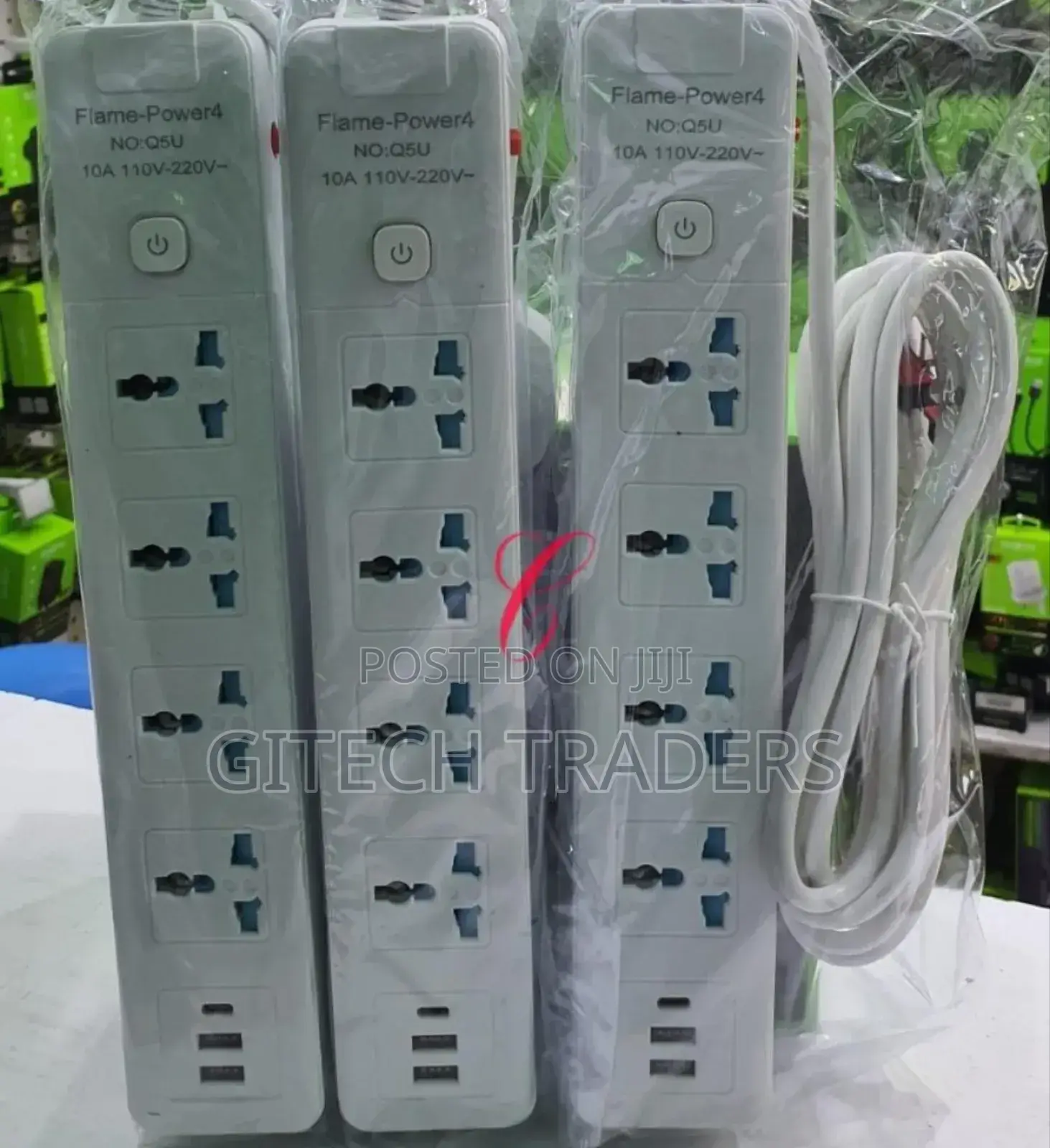 Flame Power 4 Socket 4 Way Extension With Usb Charging