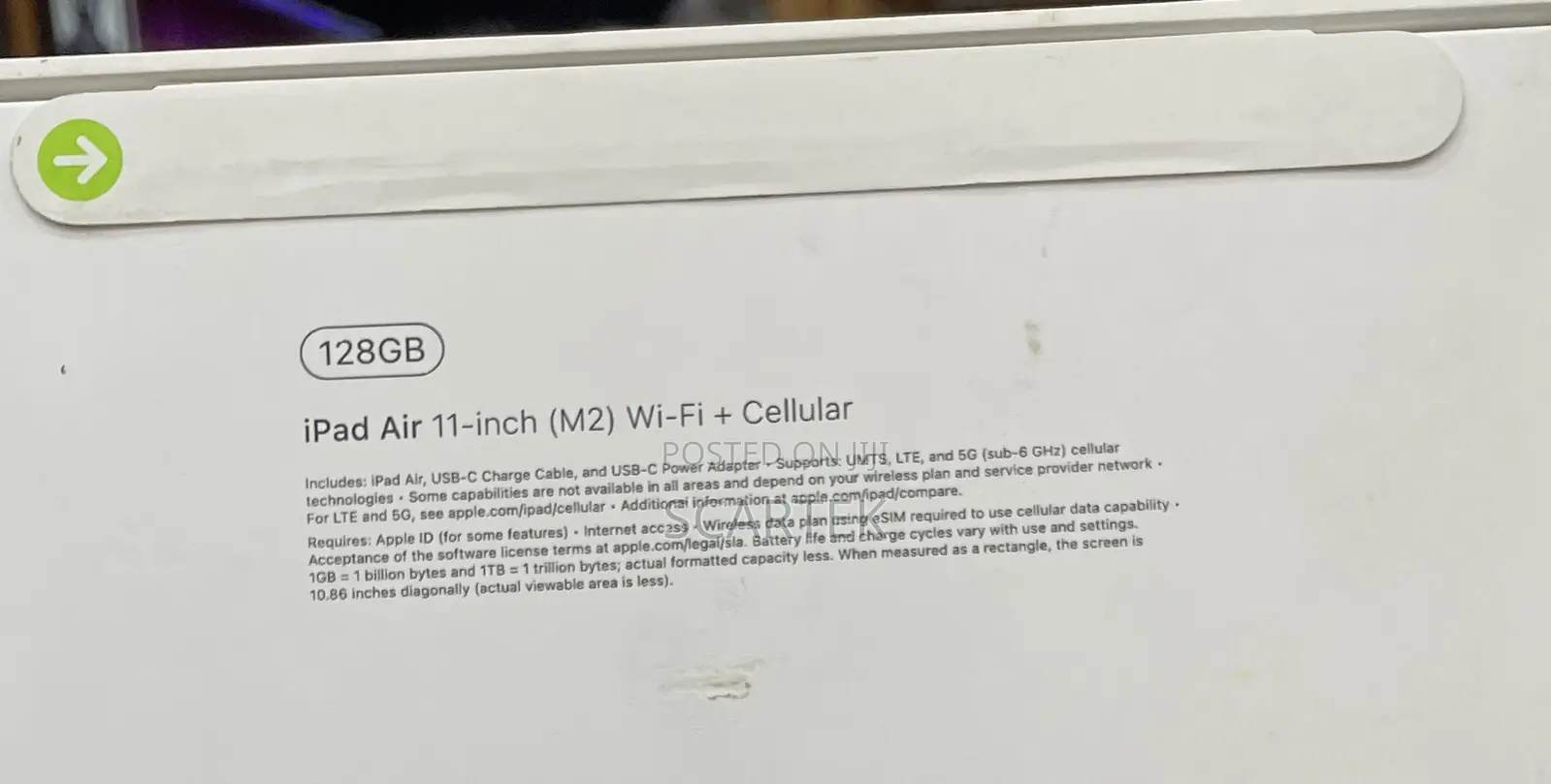 New Apple iPad Air 11 (2024) 128 GB Blue