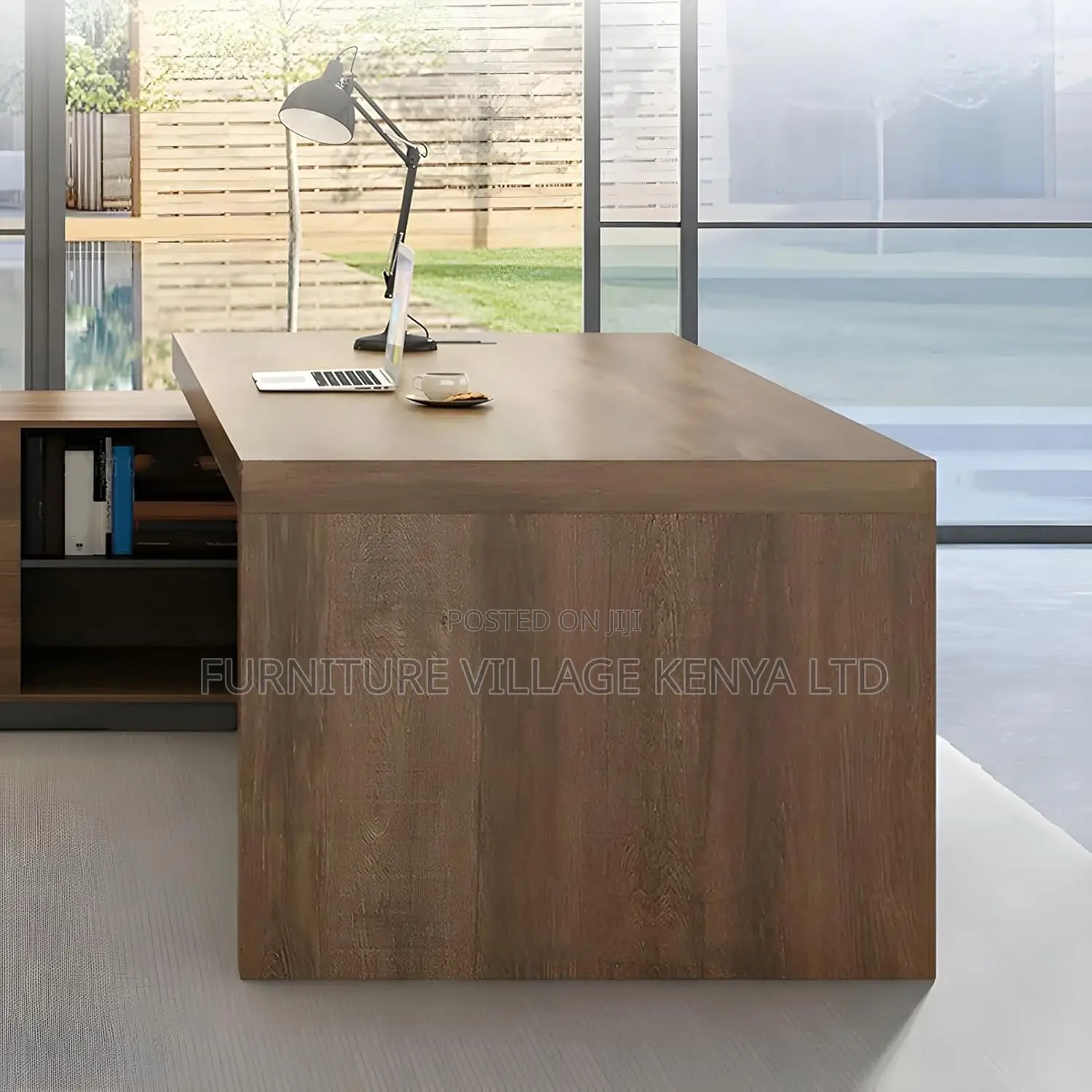 2000mm Office Table; Large Executive Desk With File Cabinet