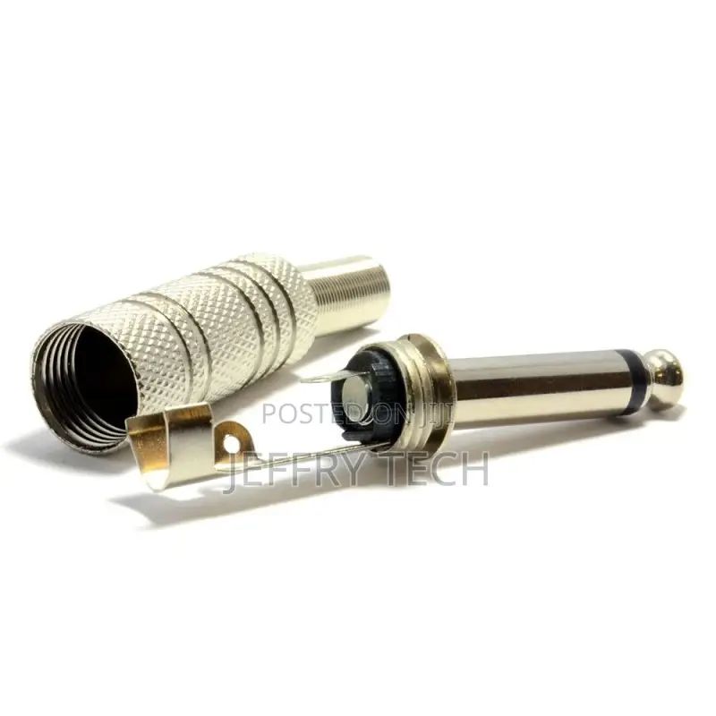 6.35mm Metal Mono Jack Plug Strain Relief Guitar/Speaker S