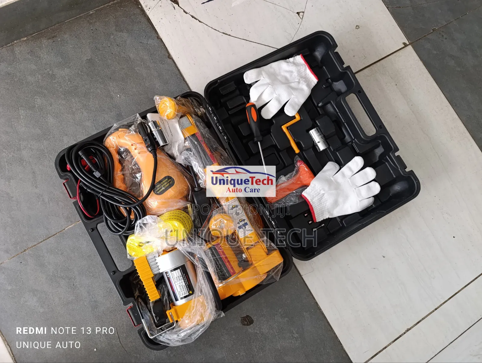 3-in-1 Tyre Kit: Electric Jack, Air Pump Wrench