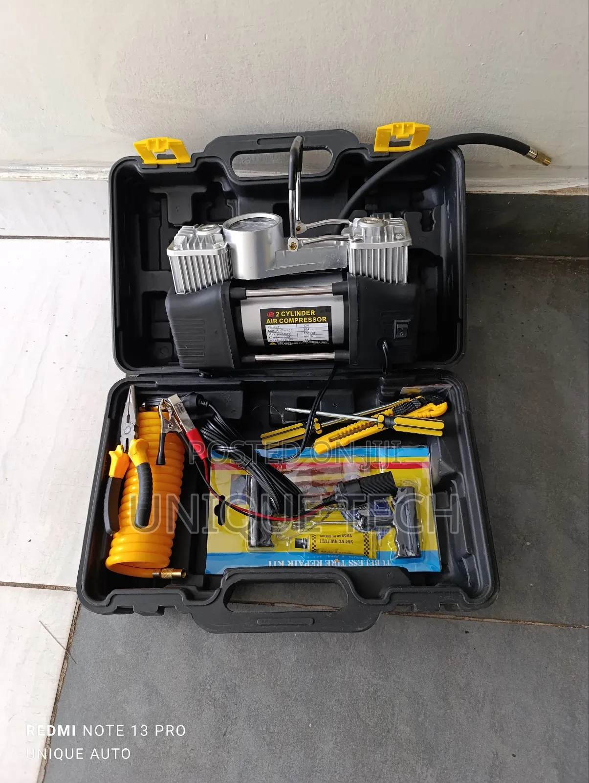 High-Power Double Cylinder Air Pump With Repair Kit