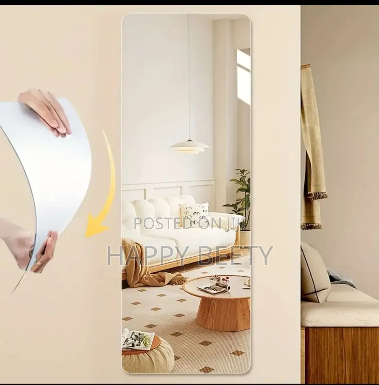Full-Length Self-Adhesive Acrylic Non Breakable Mirror