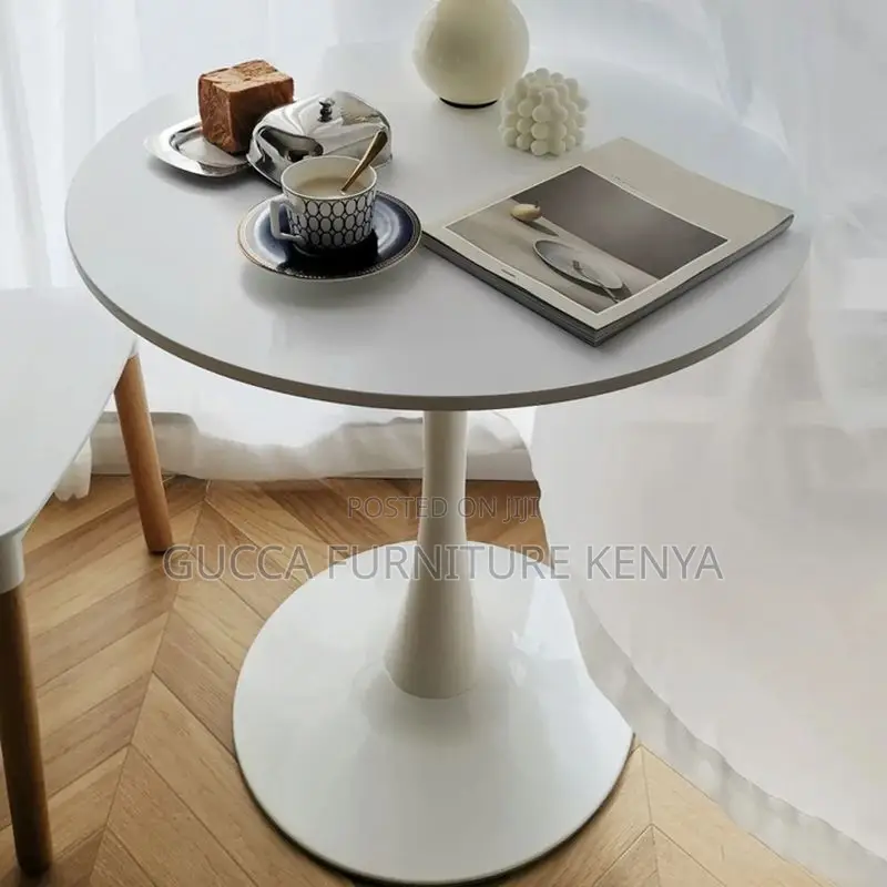 Dining Tables: Office Home Rounded Dining Table-White