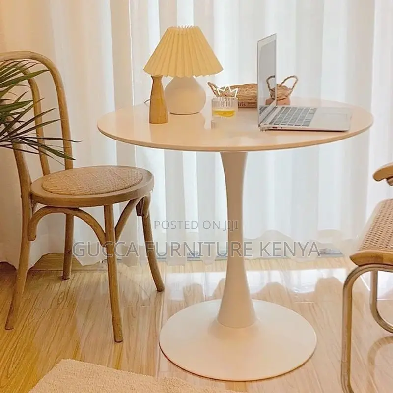 Dining Tables: Office Home Rounded Dining Table-White