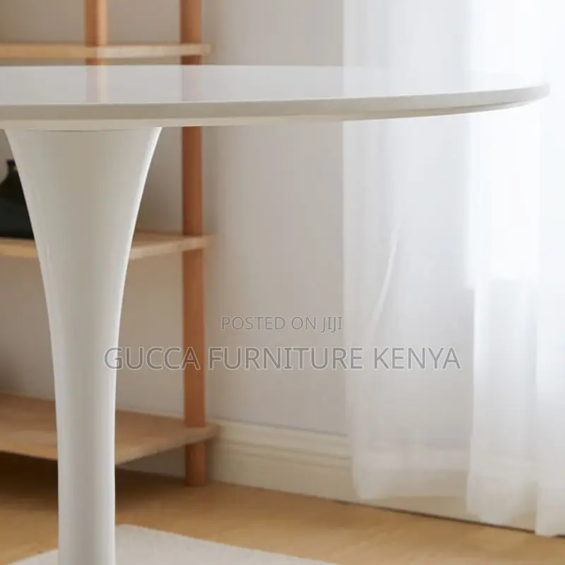 Dining Tables: Office Home Rounded Dining Table-White