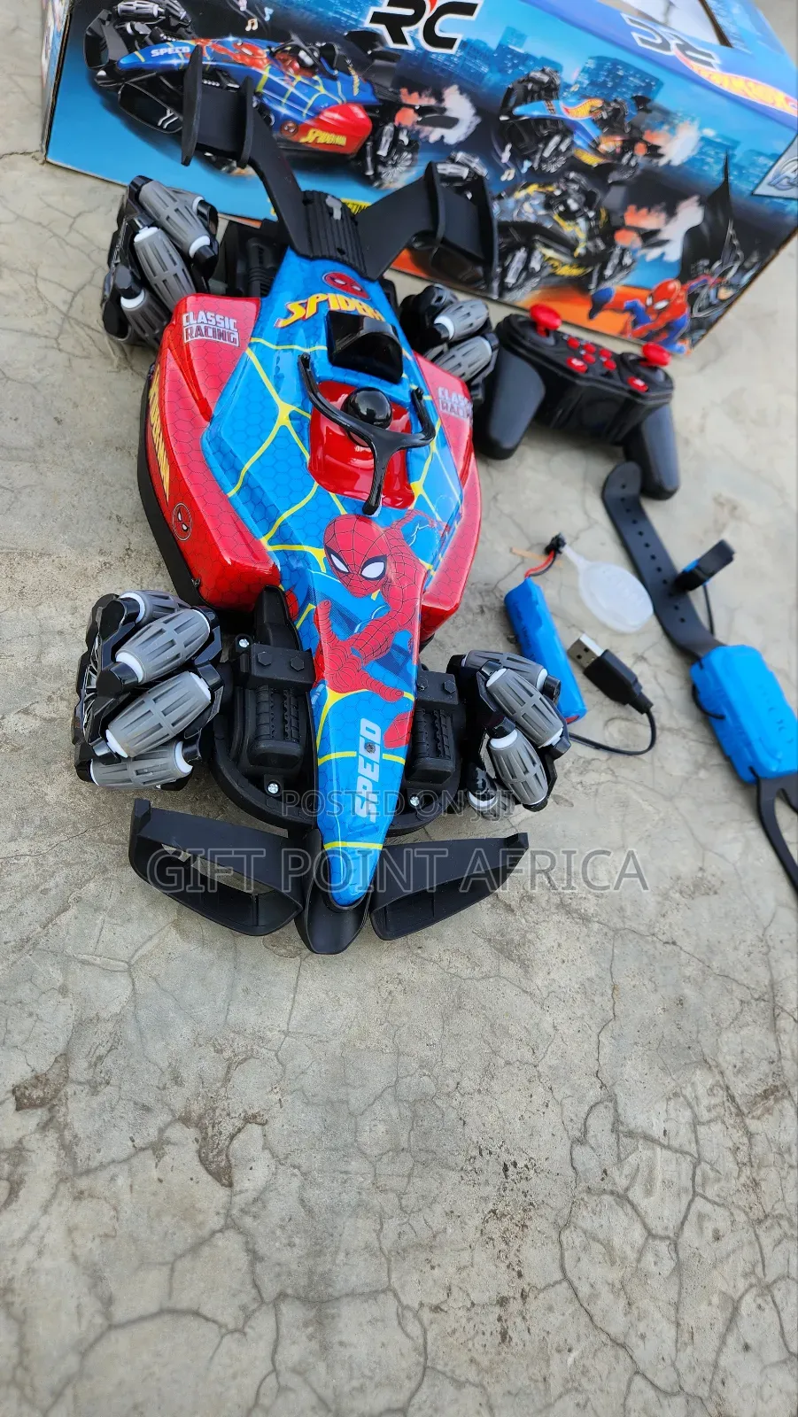 Spiderman Rechargeable R.C With Hand Gesture Watch Cars
