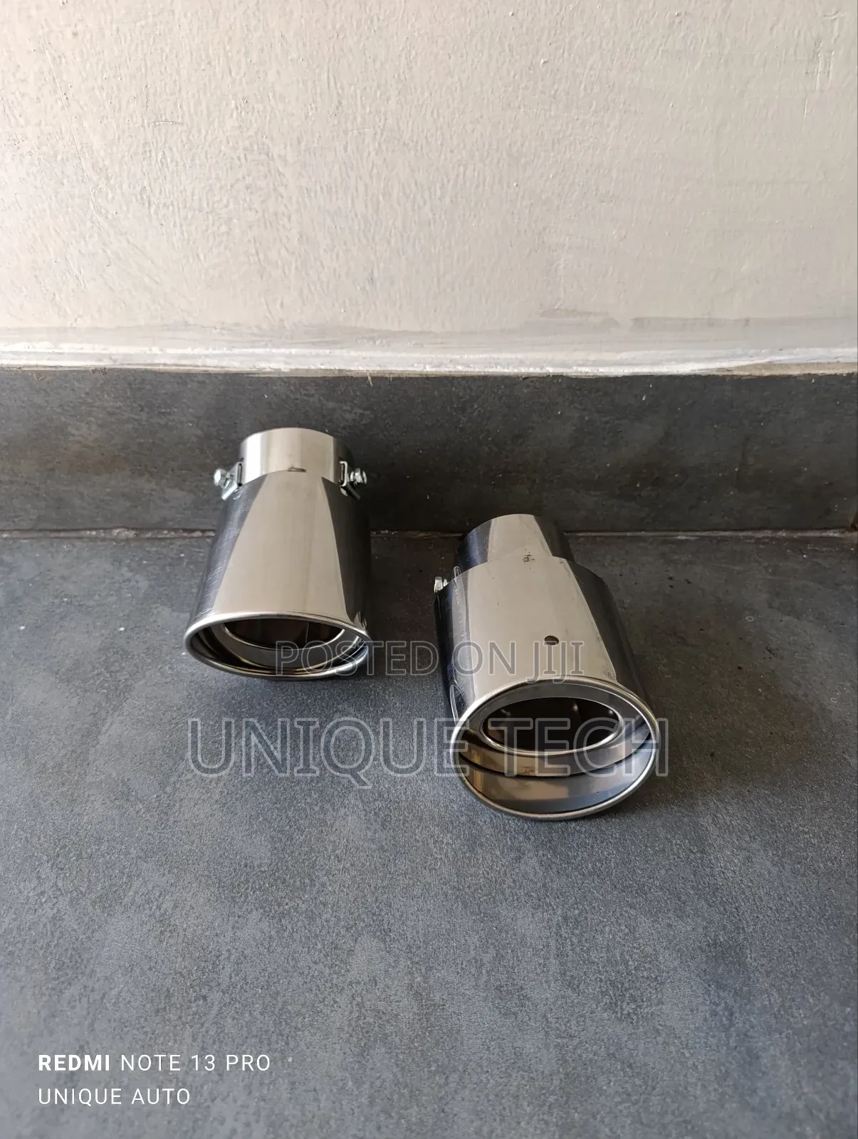 Universal Silver Exhaust Tip ,Straight Bent Design