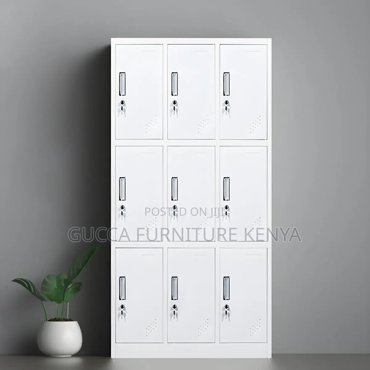 Cabinets:9-Locker Steel Contemporary Cabinet for Home Office