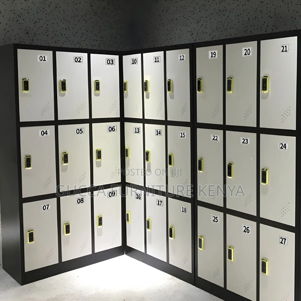 Cabinets:9-Locker Steel Contemporary Cabinet for Home Office