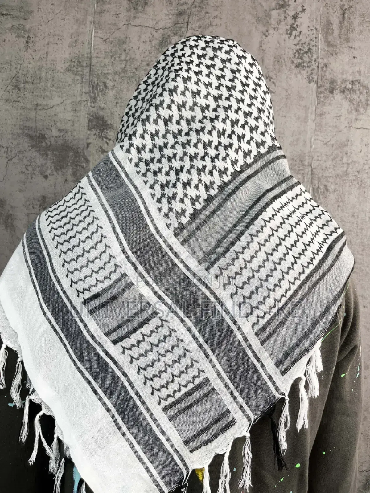Arab Black and White Kufiya Arafat^Unisex