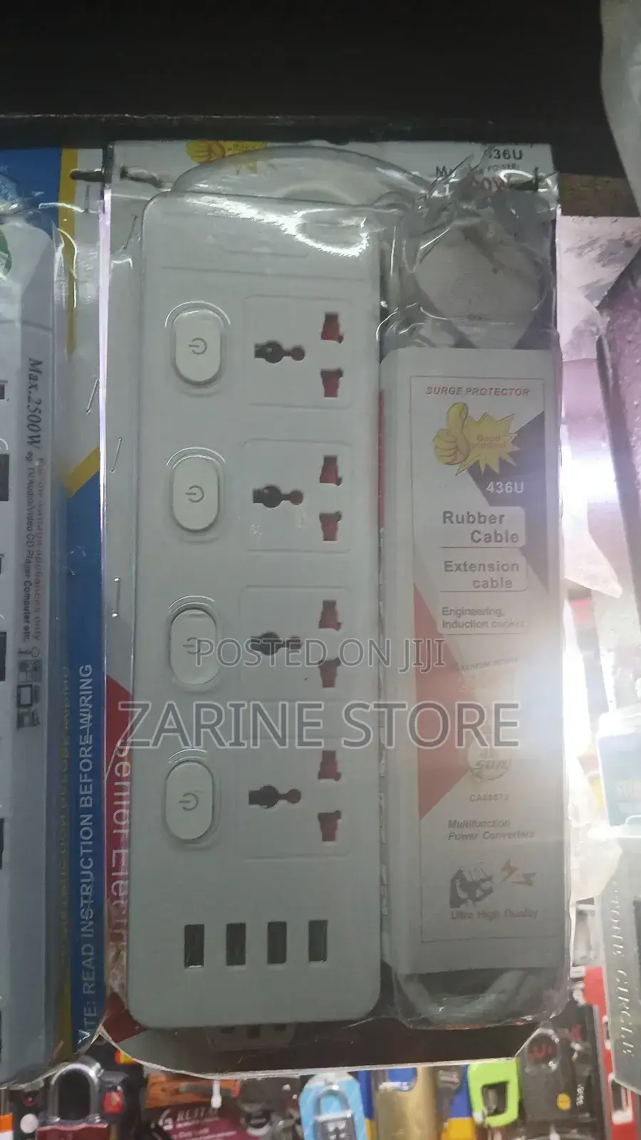 Power Extension Cable 4 Ways 4 Usb Port Surge Protection