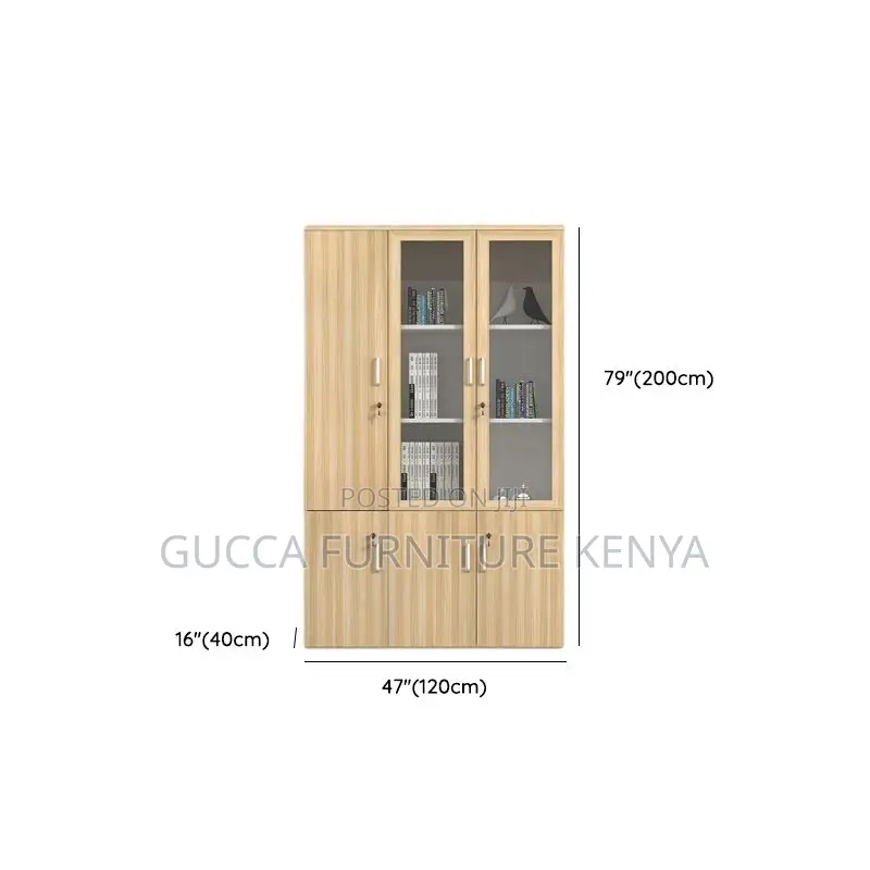 Cabinets: Office Console Cabinet 3-Door Wooden