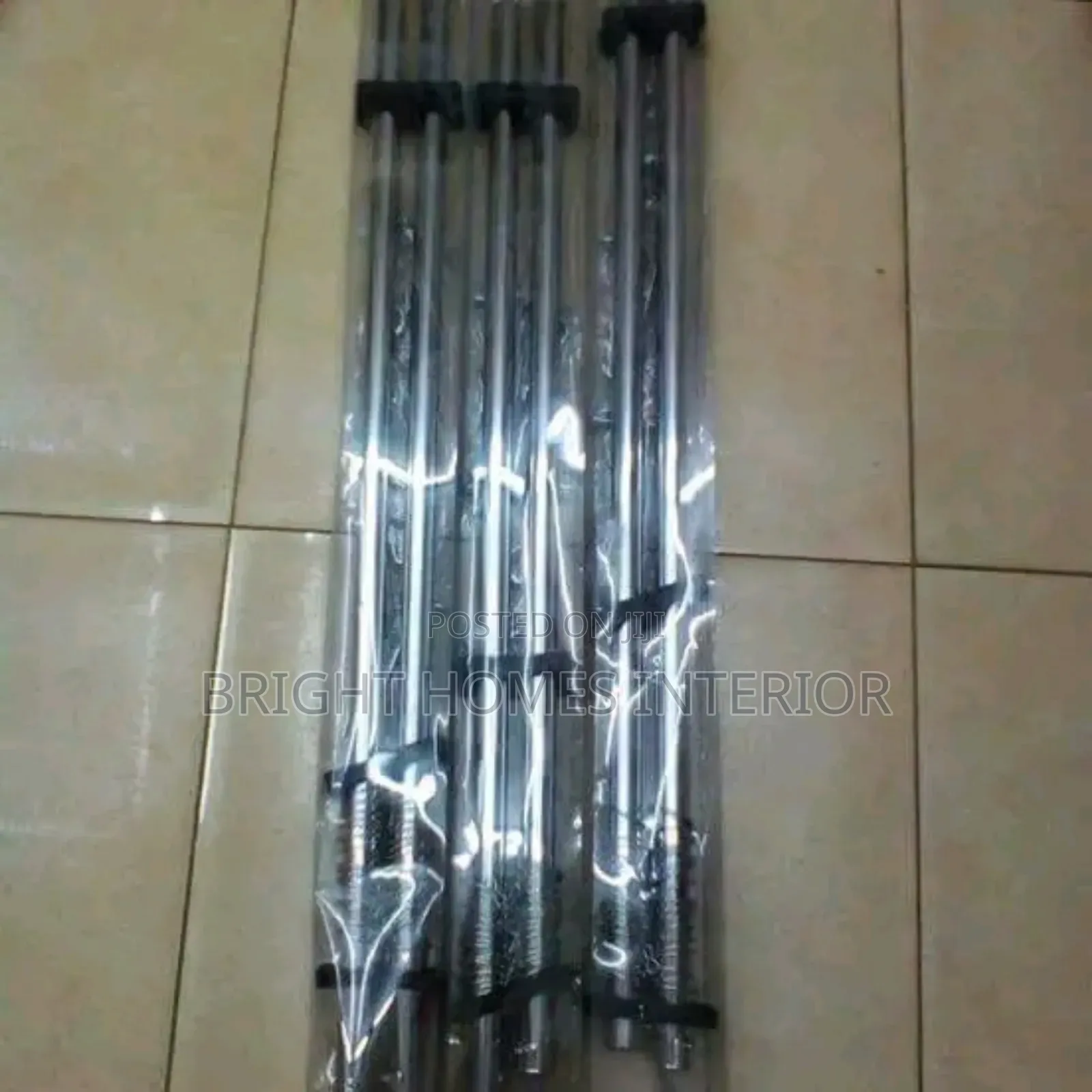 2m Double Curtain Rod Silver